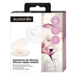 Suavinex Allaitement Bouts de Sein en Silicone Taille M Lot de 2