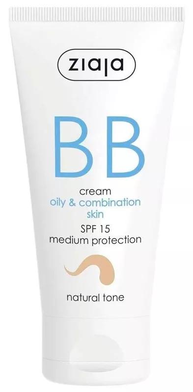 Ziaja BB Cream Peles oleosas e Mistas SPF15 Tom Natural 50ml