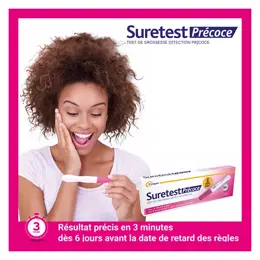 SURETEST - Test de grossesse Précoce - Résultat précis - Autotest - 1 test