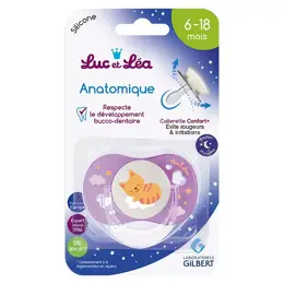 Luc et Léa Sucette Anatomique Nuit avec Anneau +6m Chat