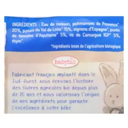 Babybio Repas Soir Sachet Soupe Potimarron Panais +6m Bio 190g