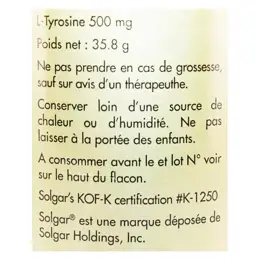 Solgar L-Tyrosine 500mg 50 gélules végétales