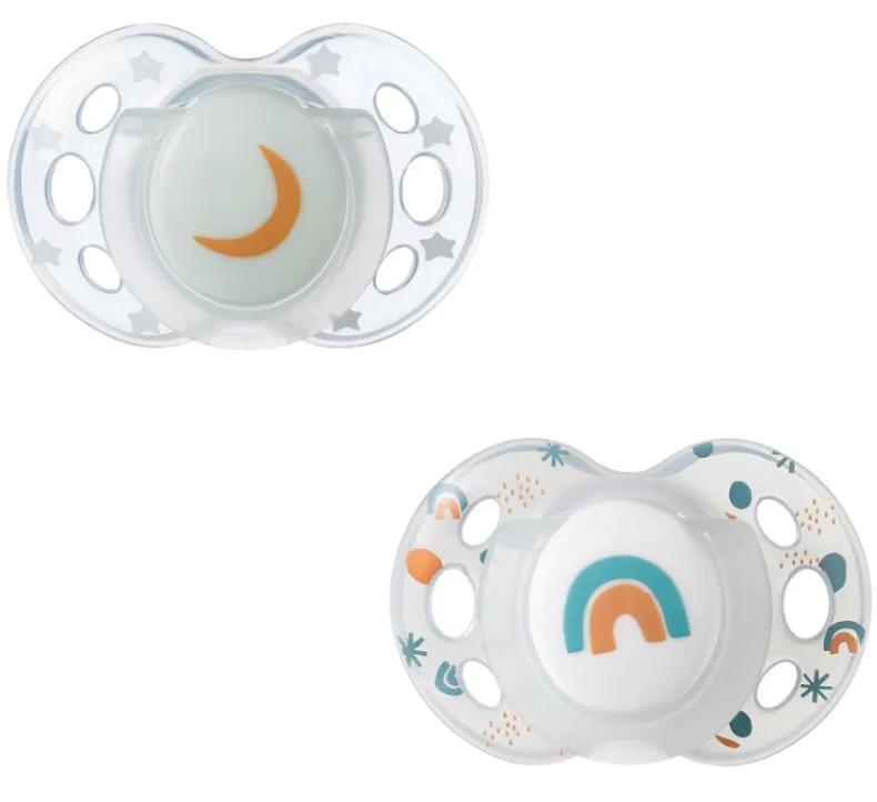 Tommee Tippee Night Pacifiers Assorted Moon/White 18-36m 2 pcs