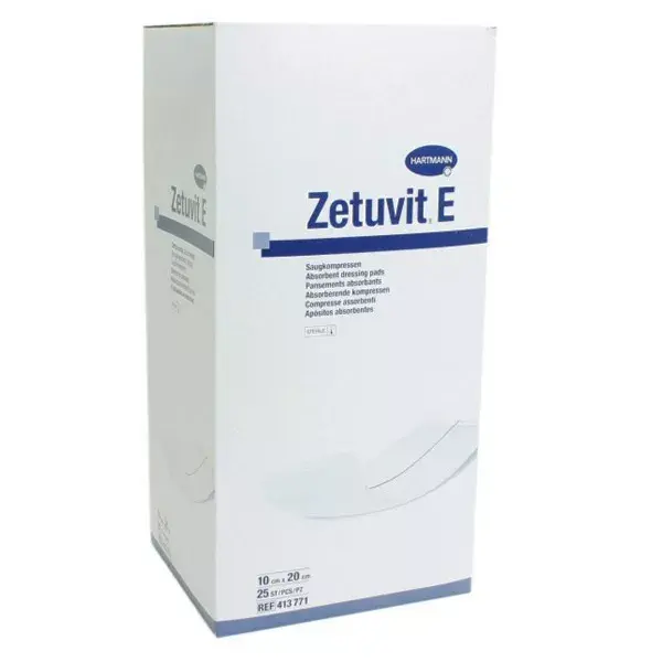 Hartmann Zetuvit-E American Absorbent Dressing with Hydrophobic Backing 10 x 20cm 25 units