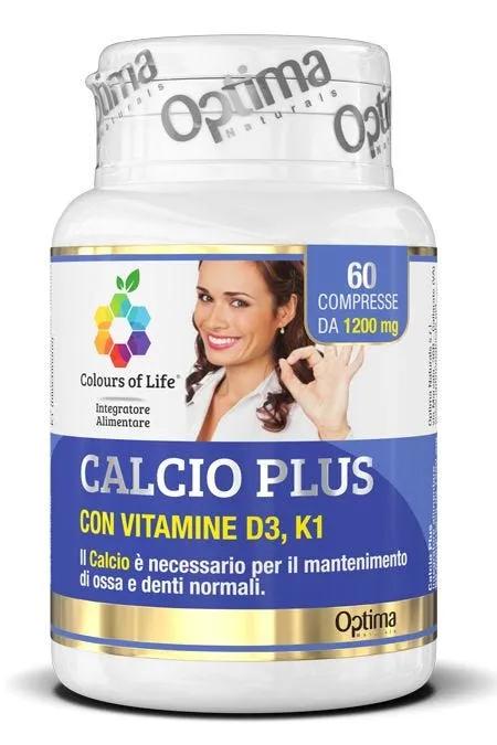 Optima Colours Of Life Calcio Plus Integratore Vitamina D3 e K1 60 Compresse