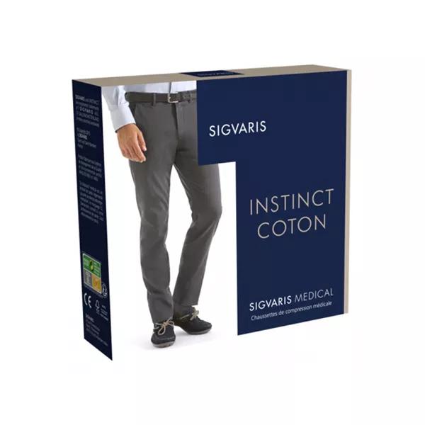 Calcetines Sigvaris Instinct de algodón para hombre, clase 3, largos, talla M, color arena
