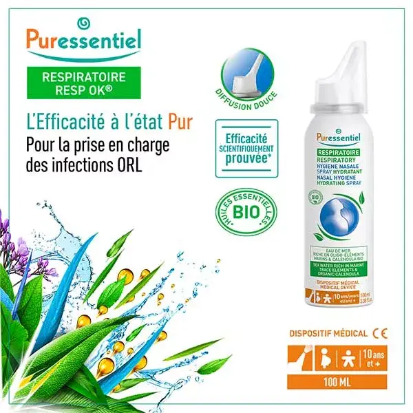 Puressentiel Respiratoire Spray Hygiène Nasale Hydratant 100ml