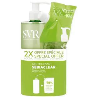 SVR Sebiaclear Gel Moussant 400 ml + Eco Recarga 400 ml