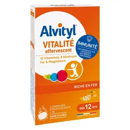 Alvityl Vitalité effervescents 12 vitamines 10 minéraux dès 12 ans 30 comprimés