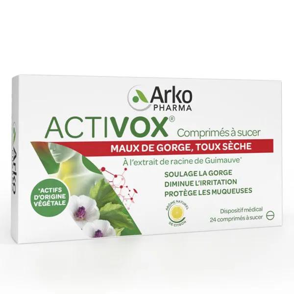 Arkopharma Activox Maux de Gorge Arôme Citron 24 comprimés à sucer