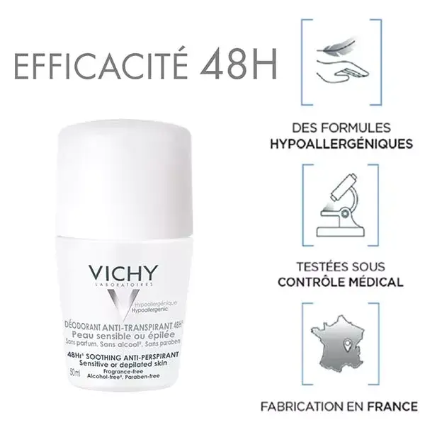 Vichy Desodorante en Bolo Pieles Sensíbles Lote de 2 x 50ml