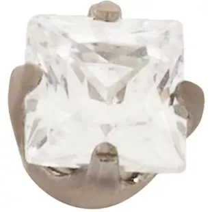 Brinco Solitário Quadrado em Aço Inverness 112C 3mm