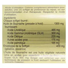 Solgar Huile de Bourrache Super GLA 300mg 30 Softgels