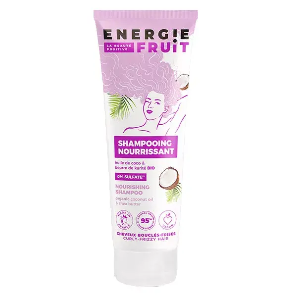 Energie Fruit Cheveux Bouclés et Frisés Shampoing Coco & Beurre de Karité Bio 250ml