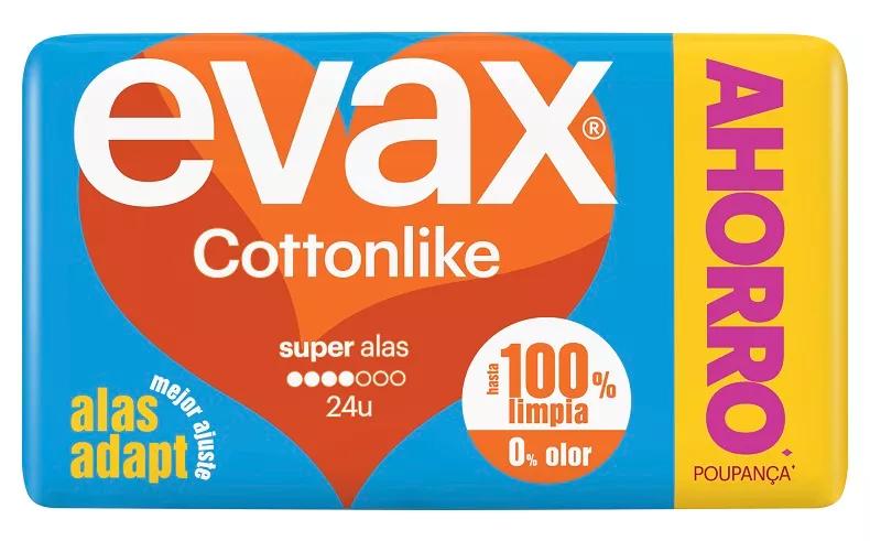 Pensos Higiénicos Cottonlike Super Plus Com Abas Evax 20 Un