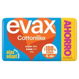 Evax Super Compressas Cottonlike com Asas 24 unidades