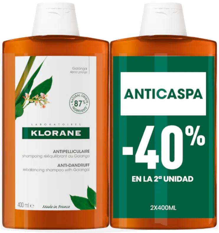 Klorane Galanga Shampoing Antipelliculaire 2x400 ml