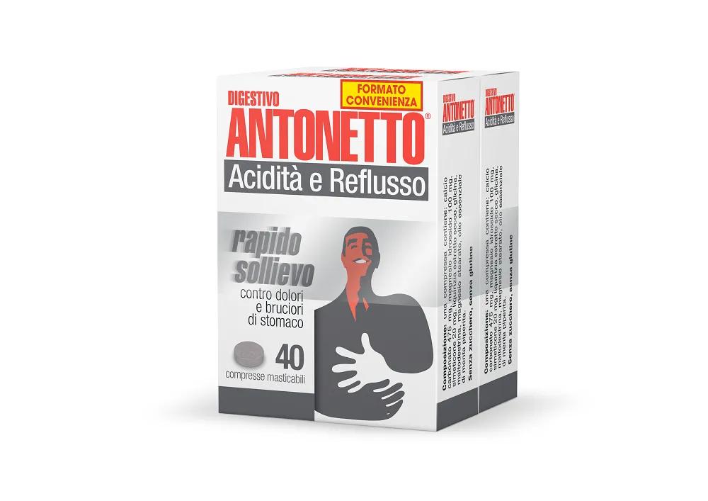 Digestivo Antonetto Acidità e Reflusso PROMO Bipacco 40+40 Compresse Masticabili