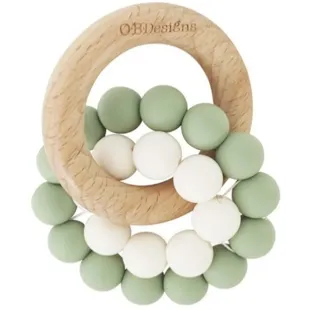 OB Design Beißring aus Silikon und Minzholz