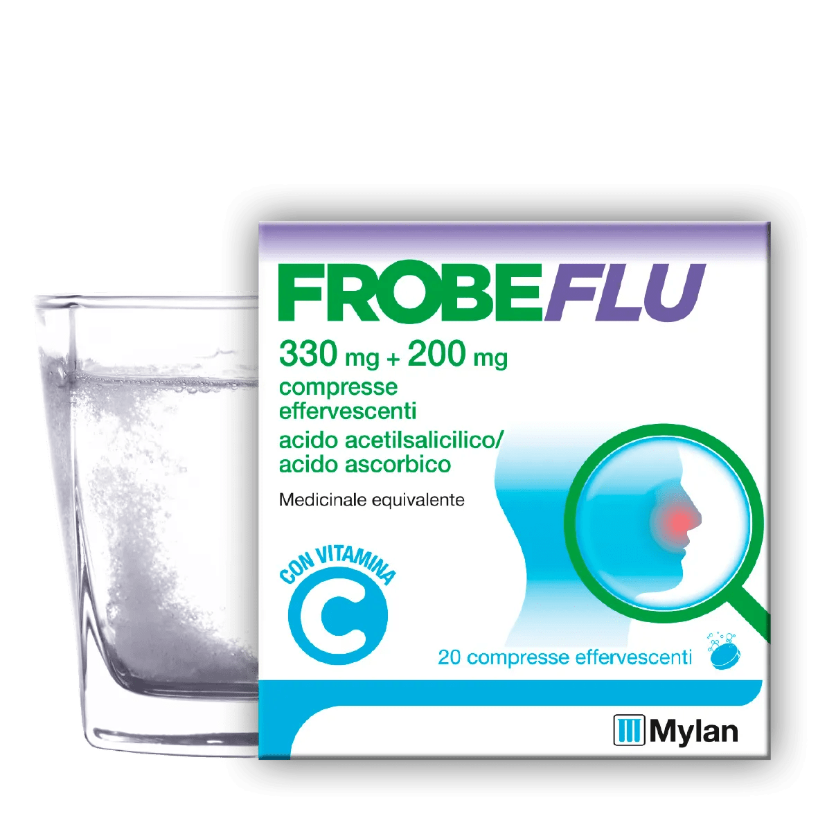 Frobeflu 330 mg + 200 mg Acido acetilsalicilico 20 Compresse Effervescenti