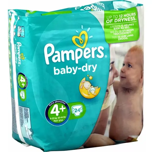 Pampers Baby - Dry T4 + Maxi strati più 9-20kg 24 strati