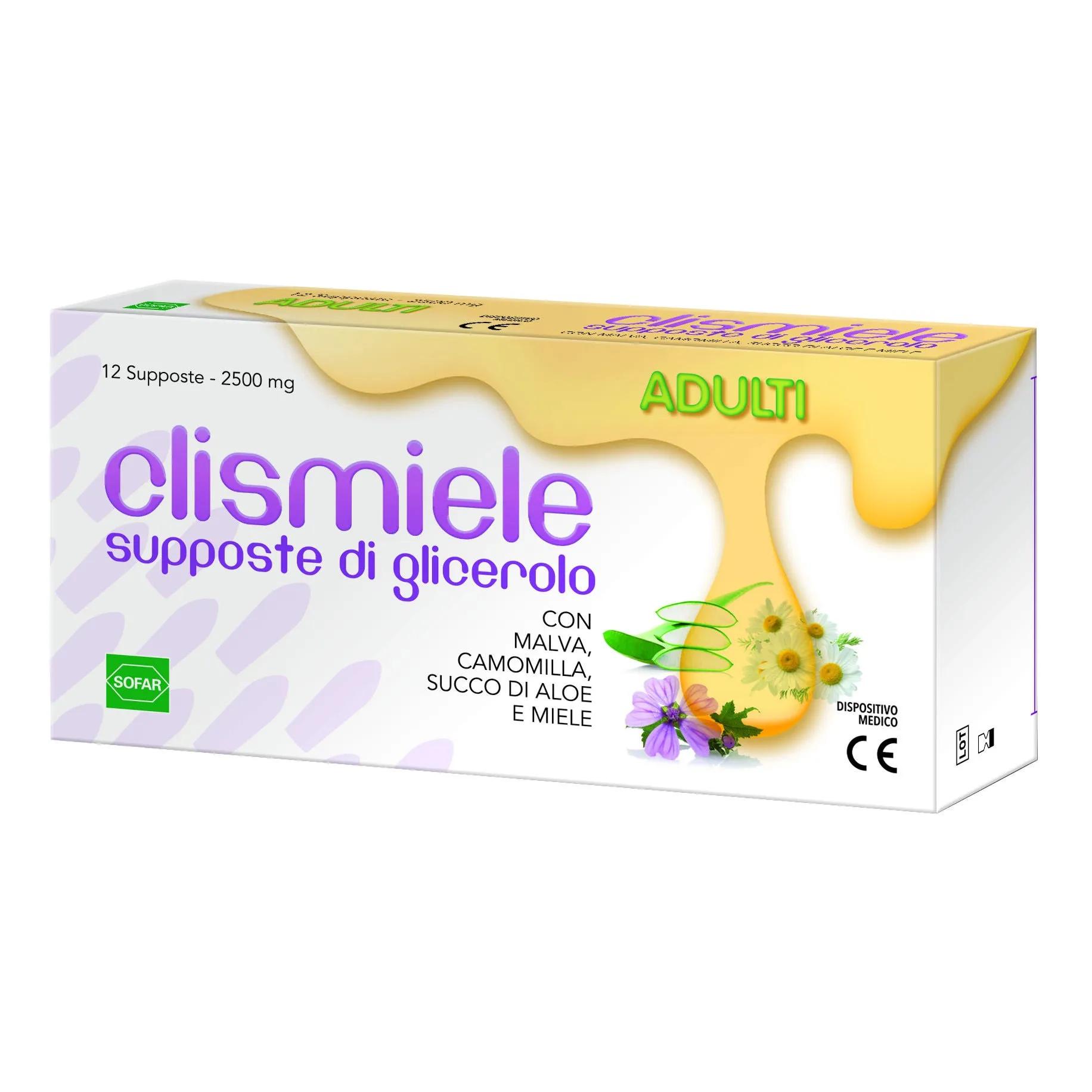 Clismiele Adulti Supposte di Glicerolo Contro Stitichezza 12 Supposte