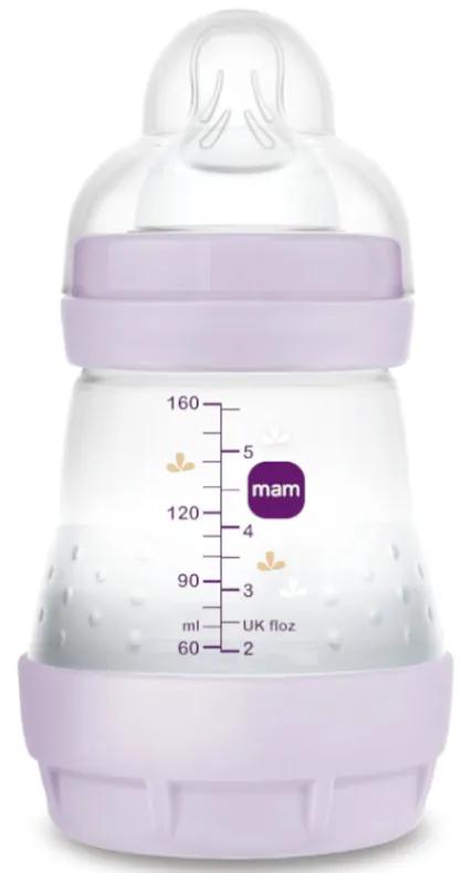 MAM Easy Start Anti-Colic Slow Flow Fles Mat Roze 0-2m 160 ml