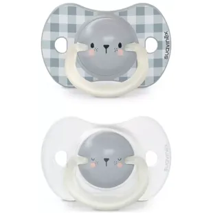 Suavinex Night Pacifier Physiological Teat SX Pro Silicone Bear Blue 6-18m 2 units