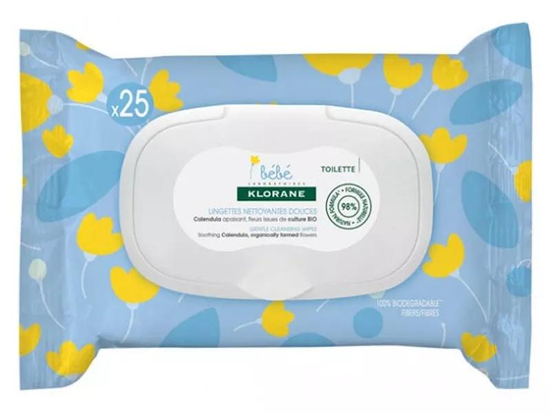 Klorane baby wipes of ride face and hands 25 units