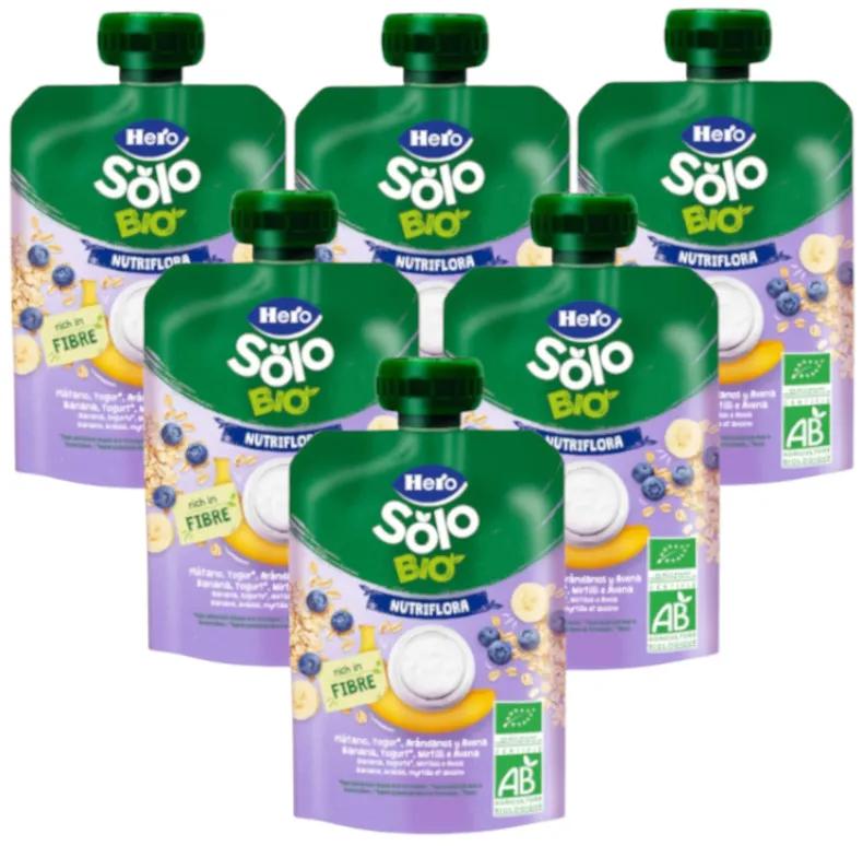 Hero Solo Bio Banane, Myrtille et Yaourt +6 mois 6x100 gr