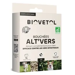 Biovetol - Alimentaire Bien-Être - Bouchées Alt'vers Petit Chien Bio <20kg - 6 bouchées