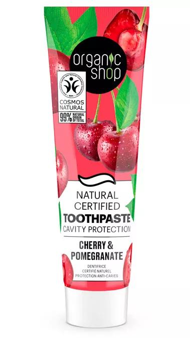 Imagen de Organic Shop Pasta de Dientes Natural Protección Anticaries Cereza y Granada 100 gr