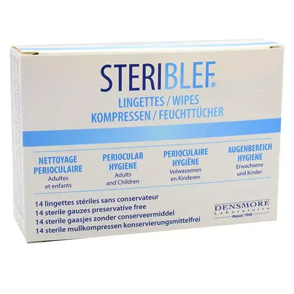 Densmore Stériblef Lingettes Hygiène Périoculaire,Infection, Allergie-14 unités