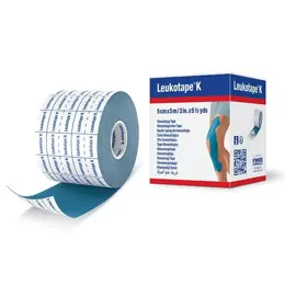 Leukotape K Bande Adhésive Elastique Bleu 5cm x 5m