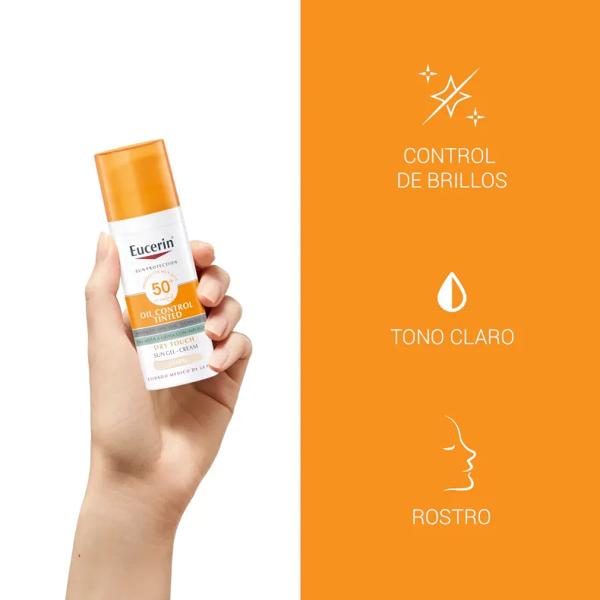 Eucerin Gezichtsolie Control Dry Touch Gelcrème SPF50+ Getint Licht 50 ml