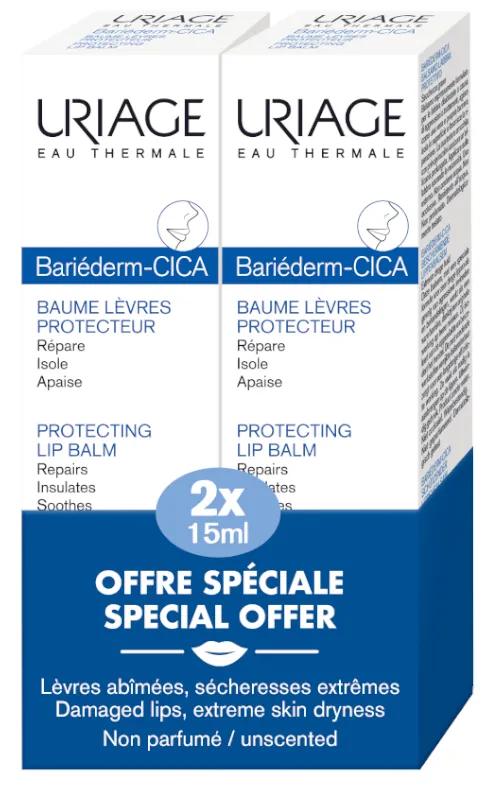 Pack Duplo Uriage Bariederm Lippenbalsam Barriere 2x15ml