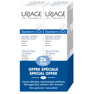 Pack Duplo Uriage Bariederm Lippenbalsam Barriere 2x15ml