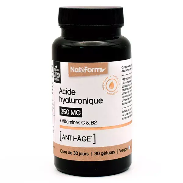 Nat & Form Nature Acide hyaluronique + Vitamines C & B2 anti-age 30 gélules