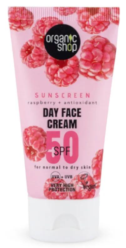 Organic Shop Facial Day Cream SPF50 Raspberry + Antioxidants 50 ml