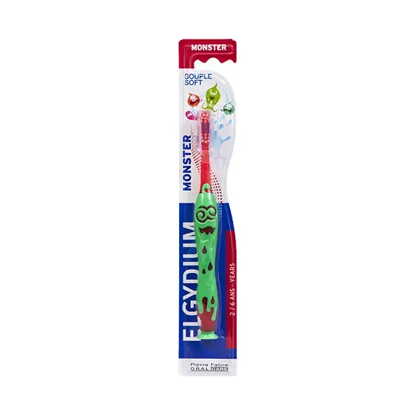 ELGYDIUM spazzolino da denti bambini di et compresa tra 2-6 edizione limitata Monster