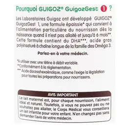 Guigoz Gest Formule Epaissie Lait 1er âge 780g