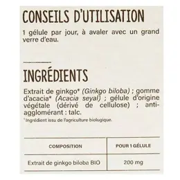 Nutrisanté Les Nutri'Sentiels Bio Ginkgo Biloba 30 gélules