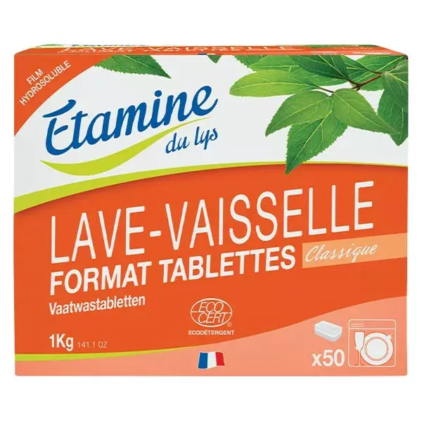 Étamine du Lys Lave Vaisselle Tablettes Classiques Bio 50 unités