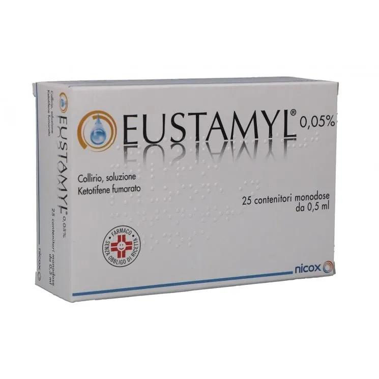 Eustamyl 0,05% Ketotifene Collirio Antiallergico 25 Flaconcini 0.5 ml