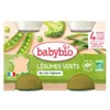 Babybio Légumes Pot Légumes Verts +4m Bio 2 x 130g