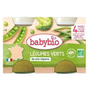 Babybio Mes Légumes Pots Legumi Verdi dai 4 mesi 2 x 130g