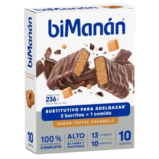 biManán Toffee Caramel Bars 10 units