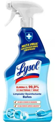 Lysol Limpiador Desinfectante Baño Frescor Marino Spray 750 ml