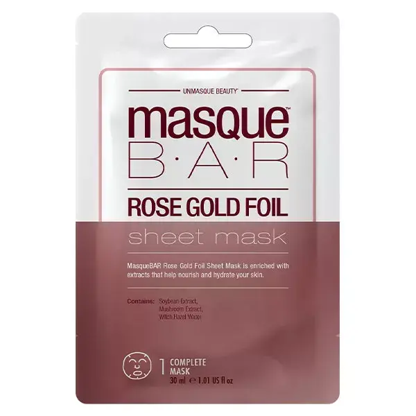 Masque B.A.R. Pink Gold Leaf Fabric Mask