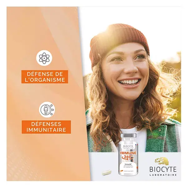 Biocyte Immune 360° Immunité Vitamines C, D, Zinc, Echinacée 30 gélules